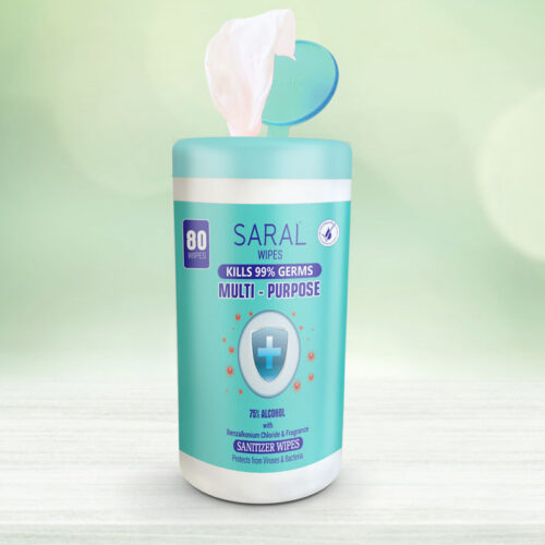 80 Wipes Saral Sanitiser wipes Canister Pack