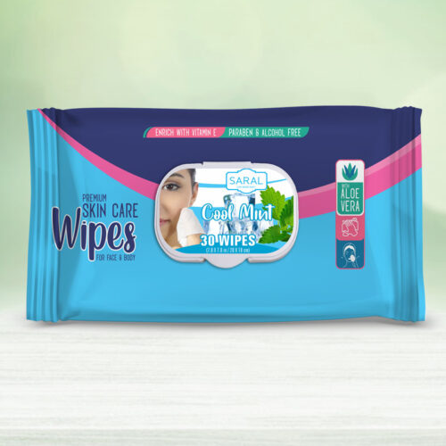 Skin Care Wipes 30 Pcs with Fliptop LID - Coolmint